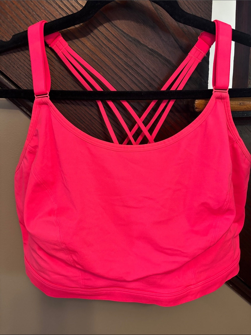 Livi Active Neon Pink Crisscross Back Sports Bralette